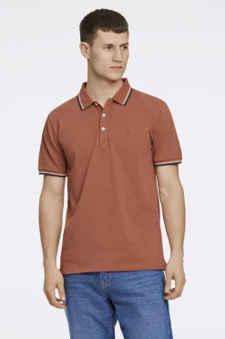 Polo shirt w. contrast piping