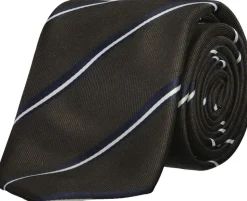 Polyester tie with stripe 7 cm