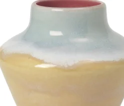 Poppery Vase H12 cm pink/mint/gul