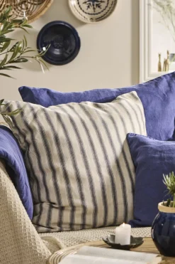 Pude natur m/grå striber