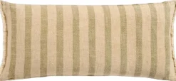 Pude natur/støvgrønne striber