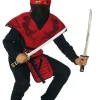 Red Ninja Stofbrynje. bluse, bukser, hætte og maske str. 120