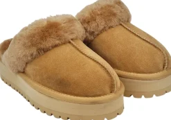 ROBSON - CALF SUEDE MULES WITH SHEARLING