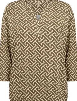 SC-FELICITY AOP 519 Bluse Oliven