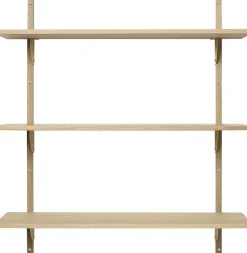Sector Shelf T/W - Oak - Brass