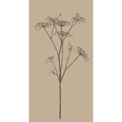 Serviet beige m/brun skærmblomst