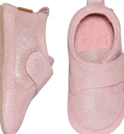 Shimmer leather slippers