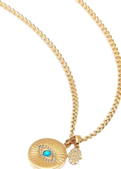 Skyfall Evil Eye and Hamsa Hand Necklace