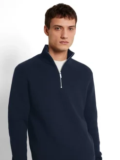 SLHDANE LS KNIT STRUCTURE HALF ZIP