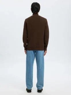 SLHDANE LS KNIT STRUCTURE HALF ZIP