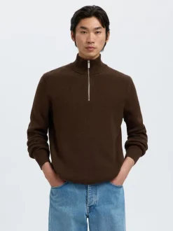 SLHDANE LS KNIT STRUCTURE HALF ZIP