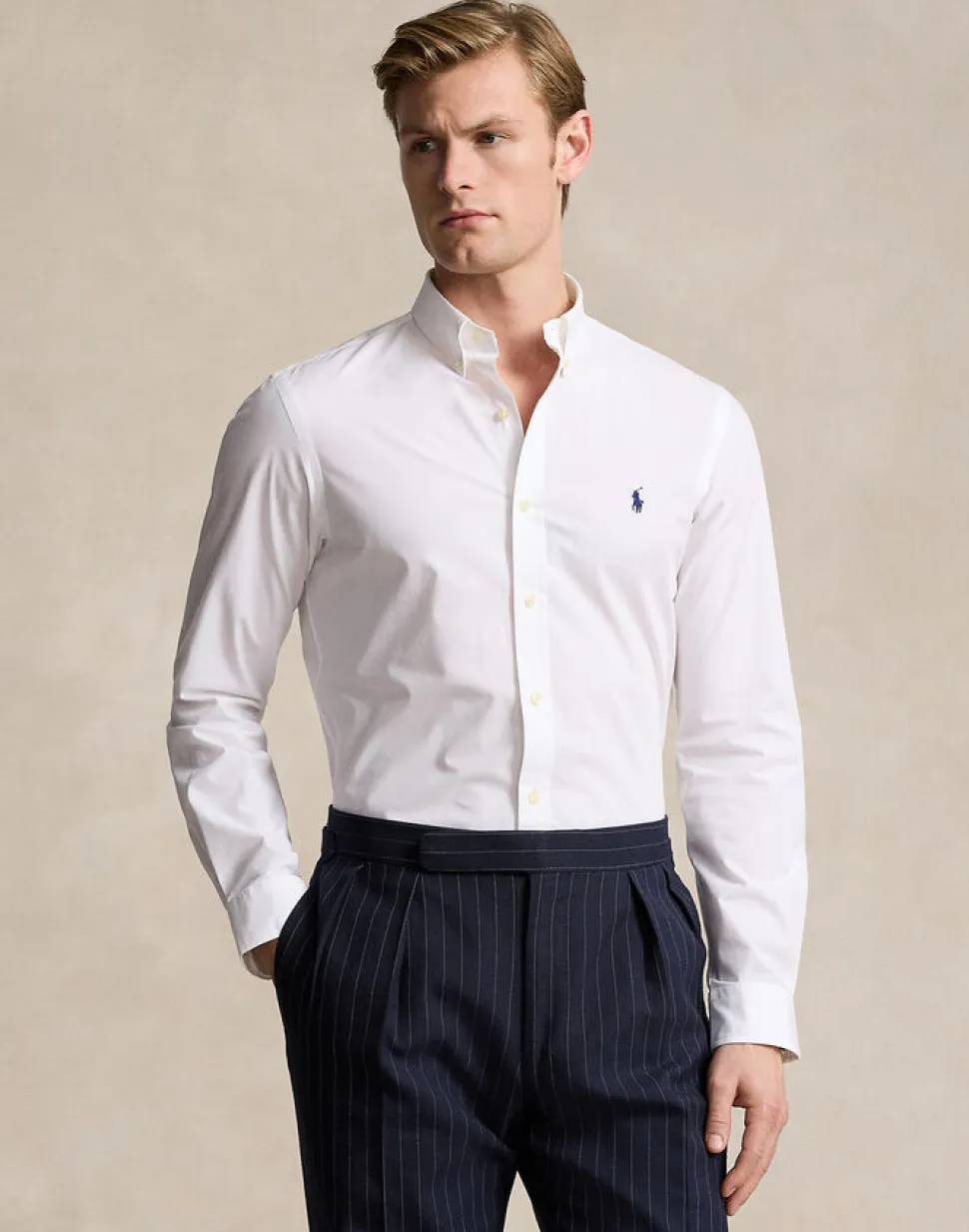 Slim Fit Stretch Poplin Shirt