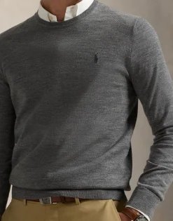 Slim Fit Washable Wool Crewneck Sweater