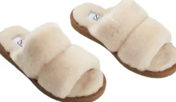 Slippers Straps (of 100% New Zealand Sheepskin) Natur