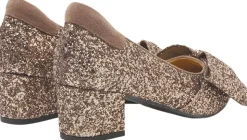 Sløjfepump i funklende glitter