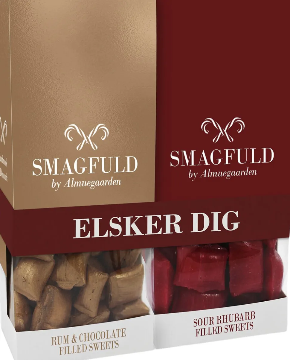 Smagfuld Gavepakning - ELSKER DIG (rød/bronze)