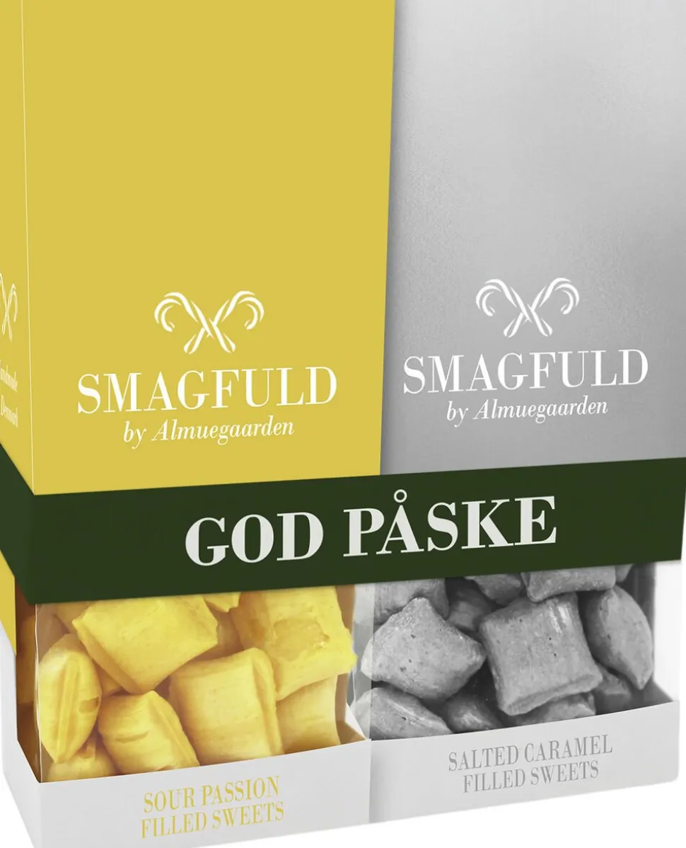 Smagfuld Gavepakning - GOD PÅSKE (gul/sølv)