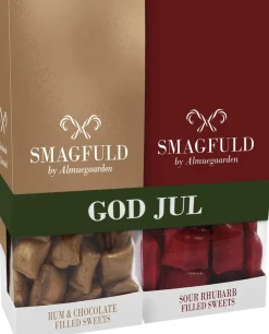 Smagfuld Gavepakning - GOD JUL (bronze/rød)