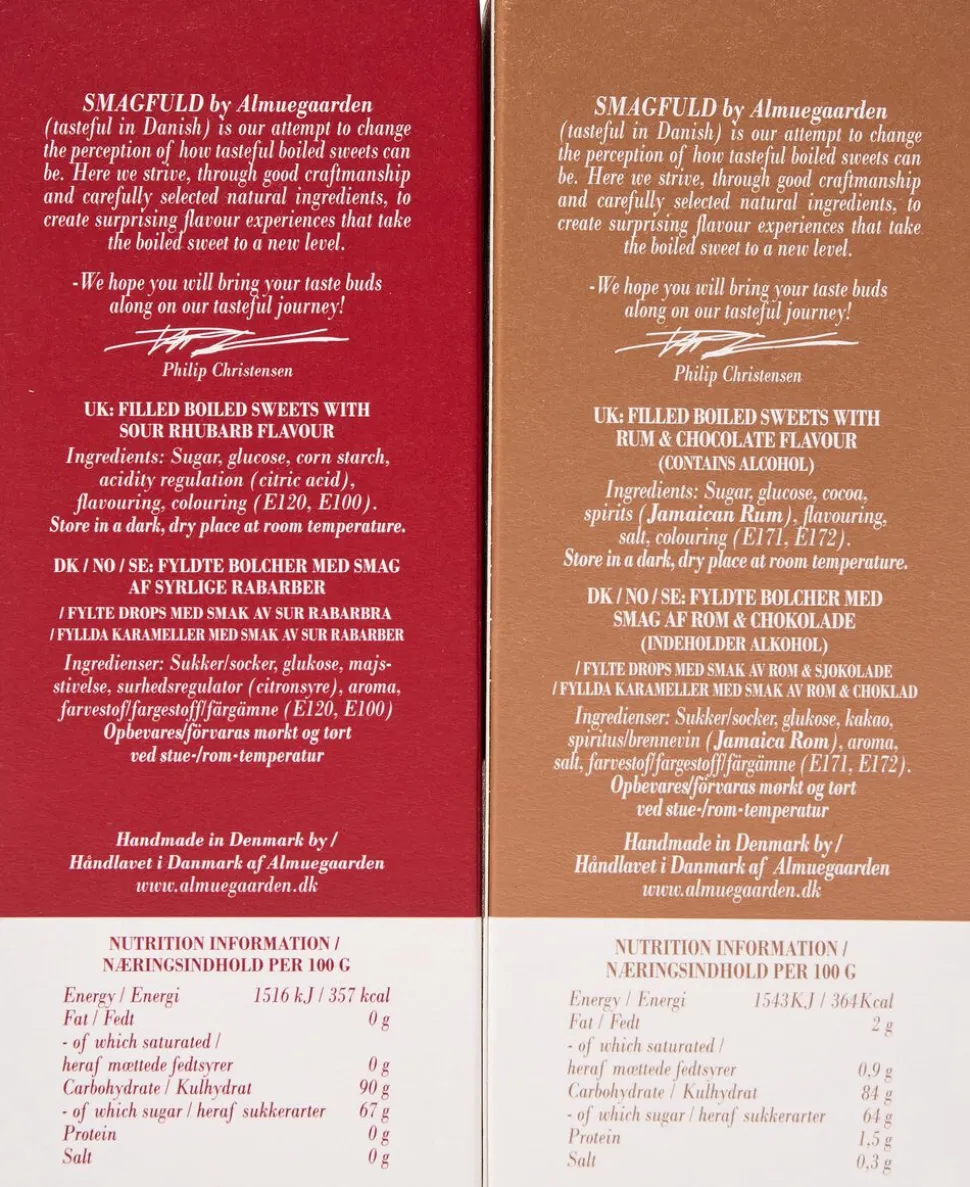 Smagfuld Gavepakning - GOD JUL (bronze/rød)