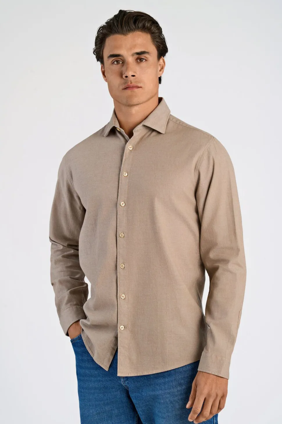 Soft indigo stretch shirt L/S