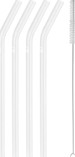 Sorrento Sugerør med knæk i glas, klar