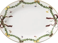 Stjerne Riflet Jul Fad ovalt 34 cm