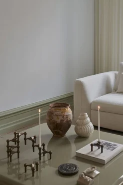 STOFF Nagel candle holder/stage set with 3 pcs - bronzed bra