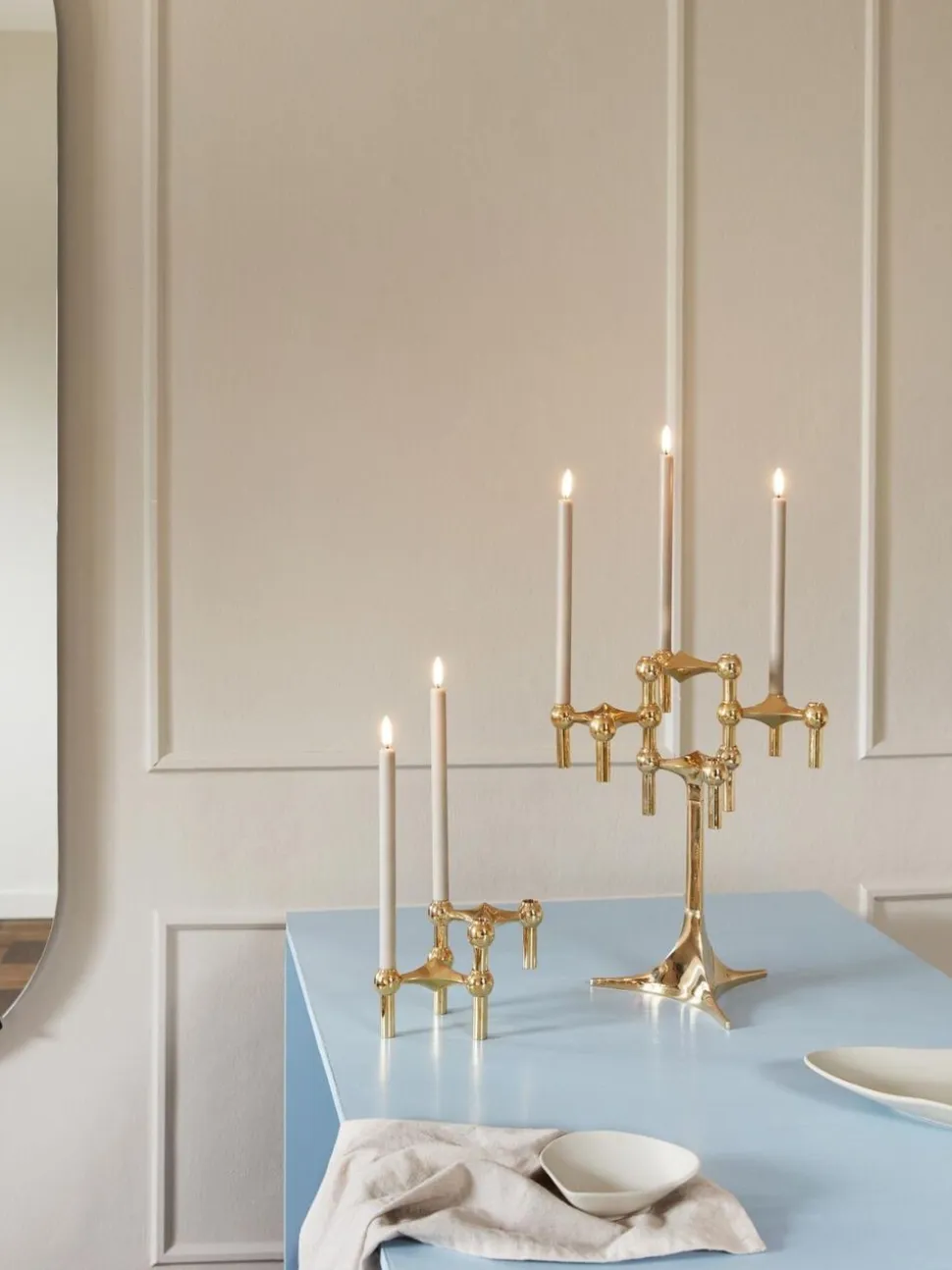 STOFF Nagel® 3-pak lysestage messing