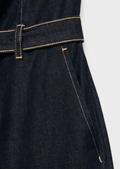 Strapless denim jumpsuit