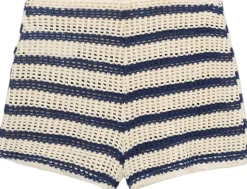 Striped crochet shorts