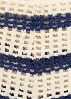 Striped crochet shorts