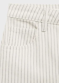 Striped denim shorts