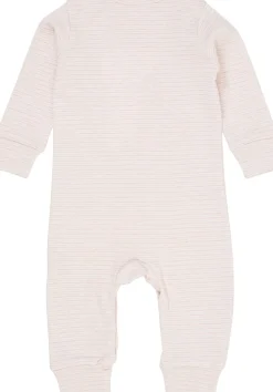 STRIPED LONG SLEEVED ROMPER W. LAPNECK