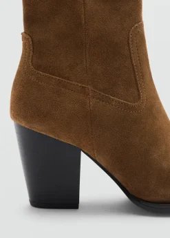 Suede block-heel boots