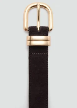Suede leather belt