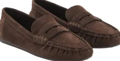 Suede penny loafers