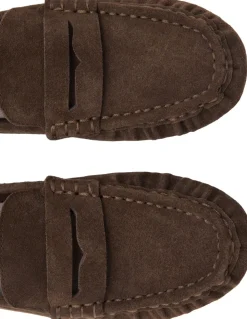 Suede penny loafers