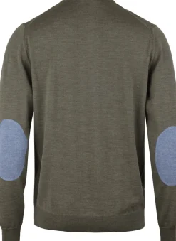 Sweater Knitted Crew Neck With Patch Merino Wool