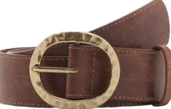 Textured belt with round buckle