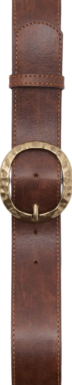 Textured belt with round buckle