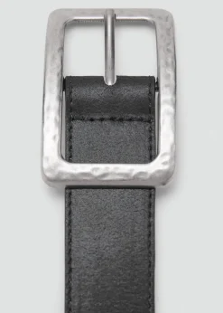 Textured square buckle belt