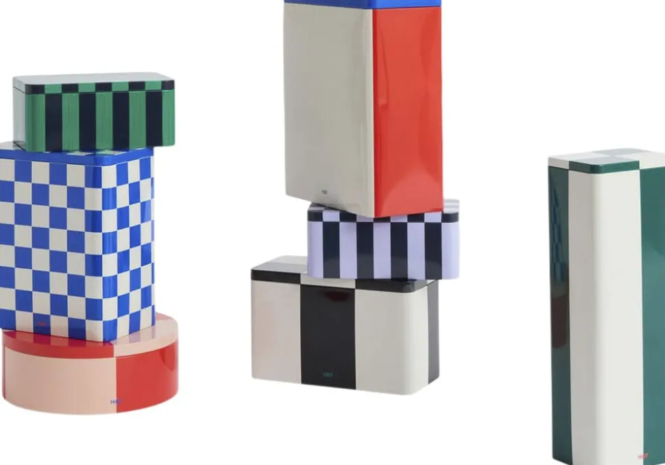 Tin Container-Slim-Green and off-wh