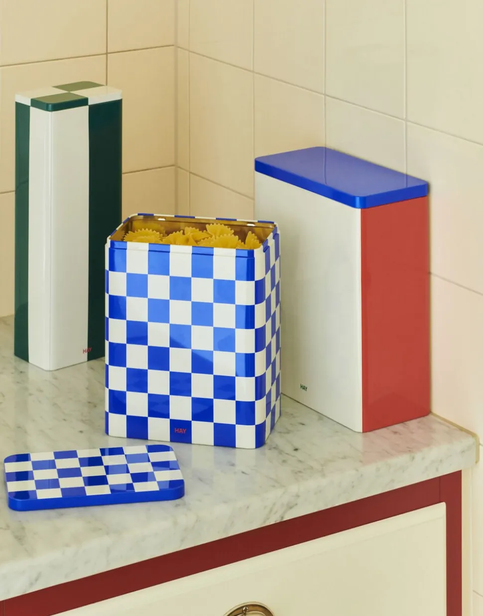 Tin Container-Slim-Green and off-wh