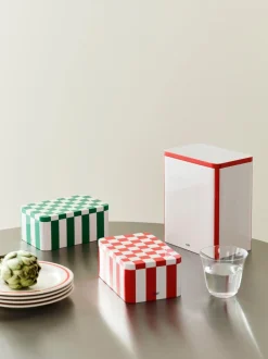 Tin Container-Small-Red and off-whi