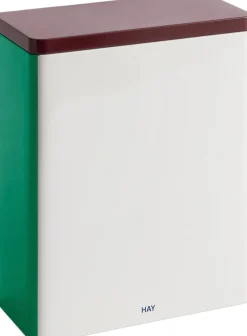 Tin Container-X-Large-Off-White, burgundy and green