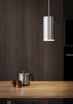 Tube Pendant, Brushed Aluminium, Large