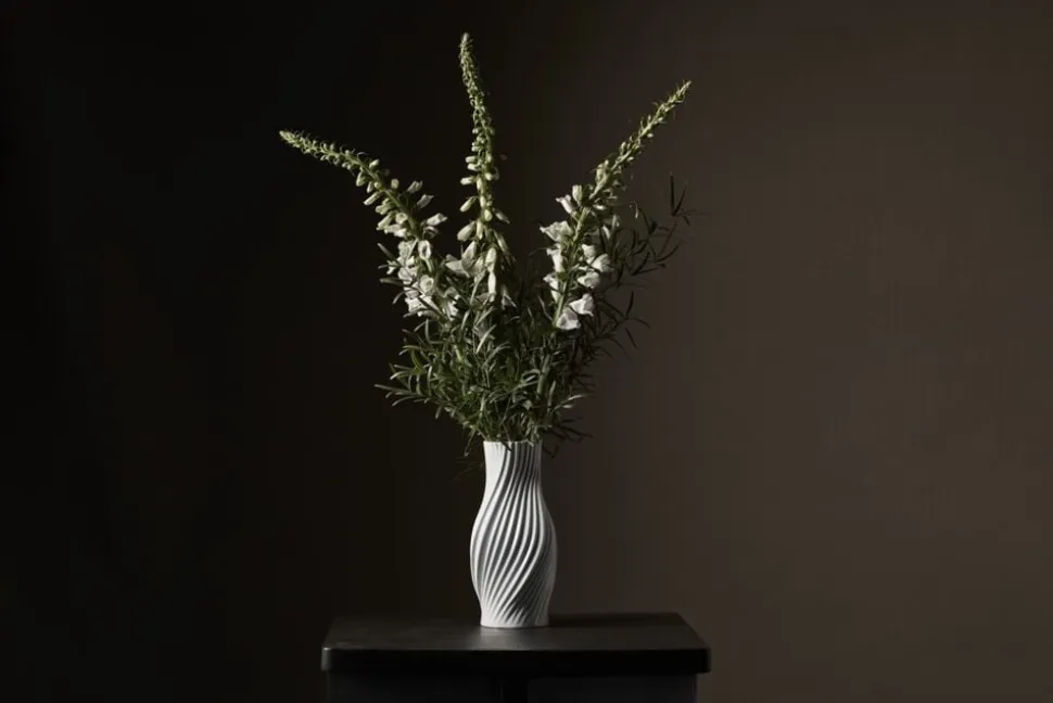 Twist Vase H31 cm hvid porcelæn