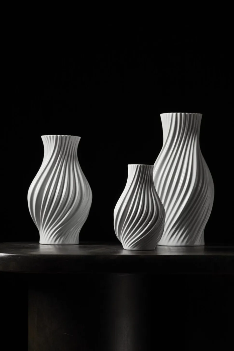 Twist Vase H31 cm hvid porcelæn