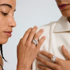 UNFOLD ring silver-plated