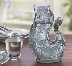 Vandkaraffel fisk, grå, glas, NEMO